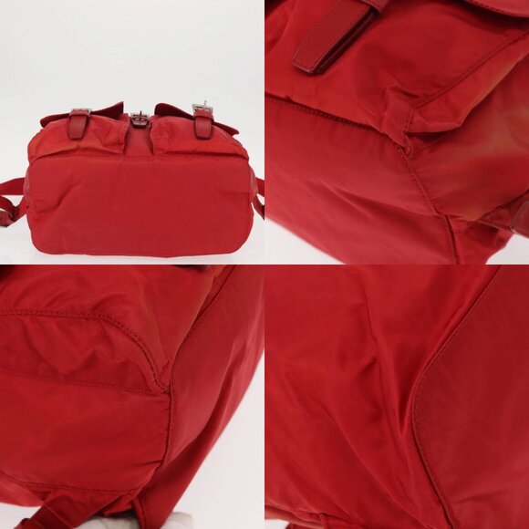 PRADA Backpack Nylon Red Silver Auth ar13819 main image 15
